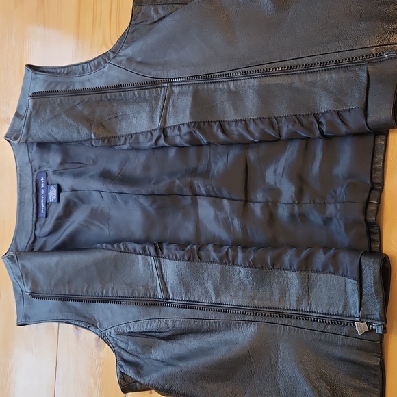 Preston & York Leather Vest Zip Up Women's 14 VTG Y2K Biker Grung - Picture 7 of 14